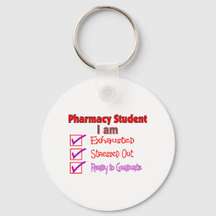 Farmaciestudent "Stress, Exhausted" cadeaus Sleutelhanger
