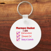 Farmaciestudent "Stress, Exhausted" cadeaus Sleutelhanger (Voorkant)