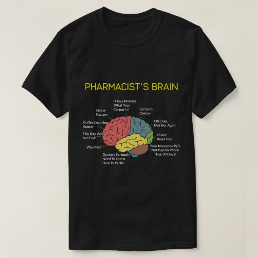 Farmacischer Brain Funny Pharmacist Pharmacy Techn T-shirt (Design voorkant)