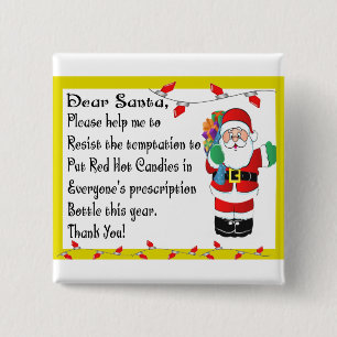 Farmacist Funny kerstcadeautjes Vierkante Button 5,1 Cm