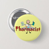 Farmacist Stick Person—Gifts Ronde Button 5,7 Cm (Voorkant /achterkant)