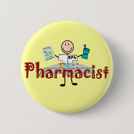 Farmacist Stick Person—Gifts Ronde Button 5,7 Cm