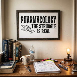 Farmacologie De Strijd Is Echt Grappig Apotheek  Poster