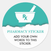 Farmacologie Mortier en stamper Symbool Gepersonal Ronde Sticker (Voorkant)