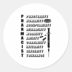 Farmacotherapeutische apotheker Quote Ronde Sticker