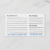 Farmacotherapeutische categorie visitekaartje (Achterkant)