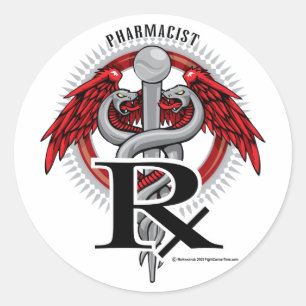 Farmacotherapie Caduceus Ronde Sticker