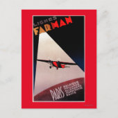 Farman Airlines Farman 300 Monoplane Promo Post Briefkaart (Voorkant)