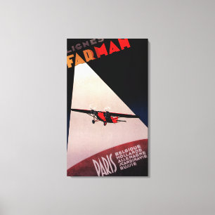 Farman Airlines Farman 300 Monoplane Promo Post Canvas Afdruk