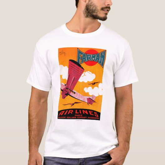 Farman Brothers Airlines F-170 Monoplane Poster T-shirt (Voorkant)