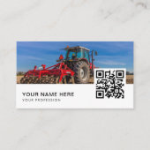 Farmer Agriculture Tractor QR-code Visitekaartje (Voorkant)