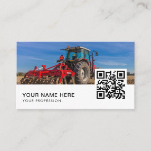 Farmer Agriculture Tractor QR-code Visitekaartje