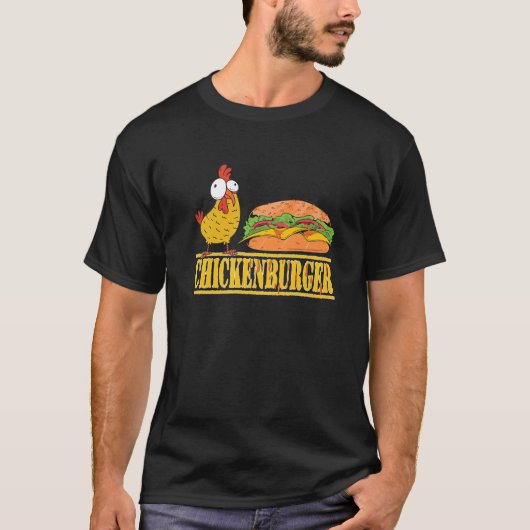 Farmer Boerderij Chicken Funny Fast Food Chicken B T-shirt (Voorkant)