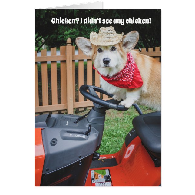 Farmer Corgi Birthday Card (Voorkant)