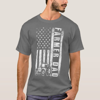 Farmer DAD American Flag Farmer Farmer Pap Vader V T-shirt