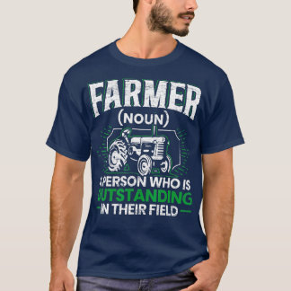 Farmer Definition Funny Tractor Rider Farming Dad T-shirt
