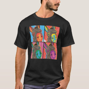 Farmer Donkey Boerderij Animal Pop Art Donkey T-shirt