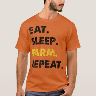 Farmer Eat Sleep Boerderij Herhalen T-shirt