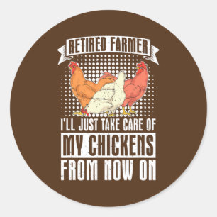 Farmer Funny Chicken Lover Farmer Ronde Sticker