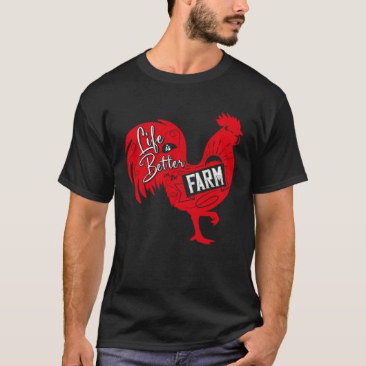 Farmer  On The Farm  Rooster T-shirt (Voorkant)