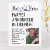 Farmer Retirement Kaart te personaliseren (Gele Bloem)
