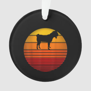 Farmer Retro Sunset Funny Boerderij Animal Goat Ornament