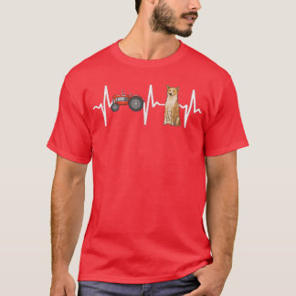 Farmer Tractor Canaan Dog Heartbeat Dog Lover T-shirt