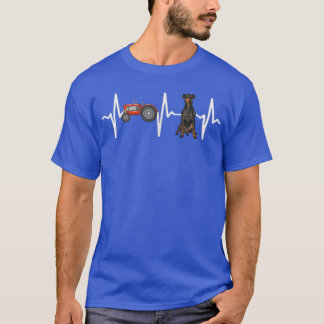 Farmer Tractor Manchester Terrier Heartbeat Dog Lo T-shirt