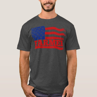 Farmer USA Amerikaanse vlag Gevist T-shirt