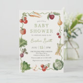 Farmers Marché Baby shower végétal Invitation (Debout devant)