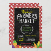Farmers Marché Chalkboard Anniversaire Invitation (Devant / Derrière)