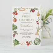 Farmers Marché Végétaux Anniversaire Invitation (Debout devant)