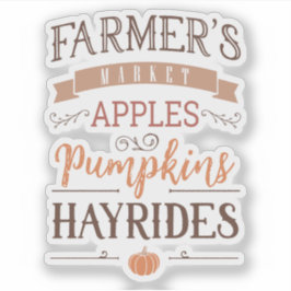 Farmer's Market Appels Pompoenen Hayrides Custom Sticker