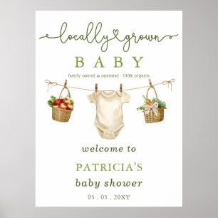 Farmers Market Baby shower Welcome Sign Poster