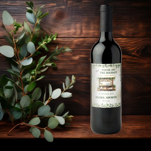 Farmer's Market Boerderij Stand Welkom Vrijgezelle Wijn Etiket