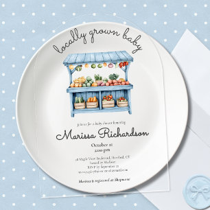 Farmers Market Boy Baby shower Acryl Uitnodigingen