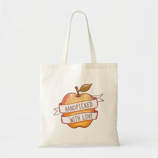 Farmers Market "Handpicked with Love" Apple  Tote Bag (Voorkant)