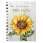 Farmers Market Personalized Sunflower Notebook Notitieboek (Voorkant)