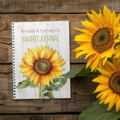 Farmers Market Personalized Sunflower Notebook Notitieboek