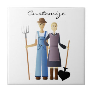 Farmer's vrouw koningin van Spades Thunder_Cove Tegeltje