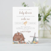 Farmhouse Barn Yard Boho Baby shower Uitnodiging (Staand voorkant)