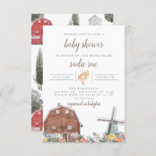 Farmhouse Barn Yard Boho Baby shower Uitnodiging