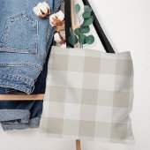 Farmhouse Beige Buffalo Check Canvas tas