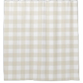 Farmhouse Beige Buffalo Check Pset Rustic Douchegordijn (Voorkant)