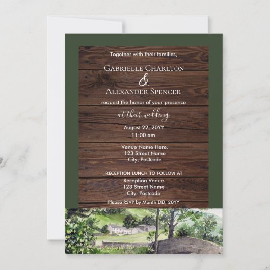 Farmhouse bij Thirlmere Wedding Invitation Kaart (Voorkant)