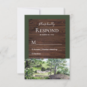 Farmhouse bij Thirlmere Wedding Response RSVP Kaartje