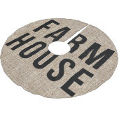 FARMHOUSE Black Lettering Rustige Burlap Sacking Kerstboom Rok (Gekanteld)