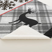 Farmhouse Black White Buffalo Deer Snowflake Sherpa Deken (3/4)