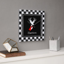 Farmhouse Black White Pset Chic Deer - persoonlijk