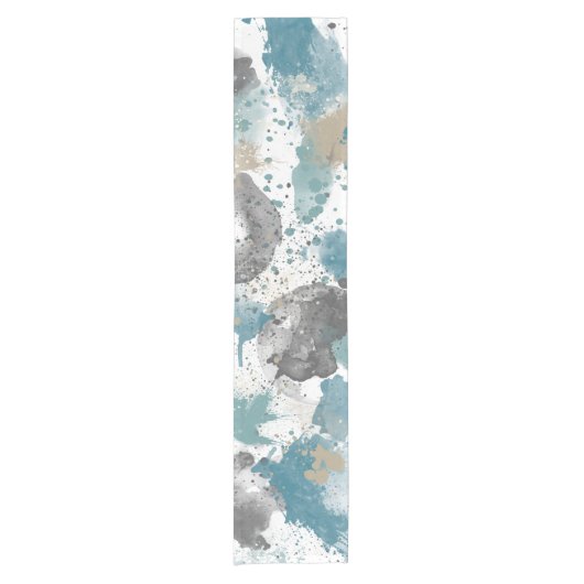 Farmhouse Blue Gray Palette Splatter Korte Tafelloper (Voorkant)